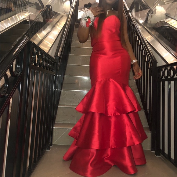 La Femme Dresses & Skirts - La Femme Red Prom Dress
